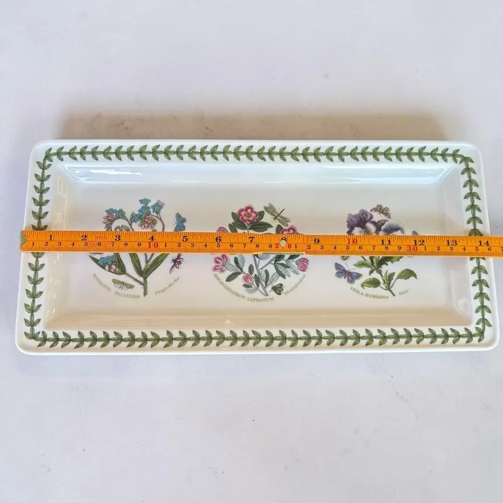 Portmeirion Botanic Garden Rectangular Serving Tray 14” Dish NOS Never Used